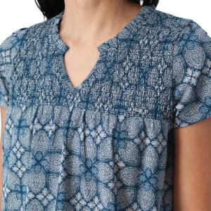 Cottage Smocked Top Gibraltar Sea Blue front detail