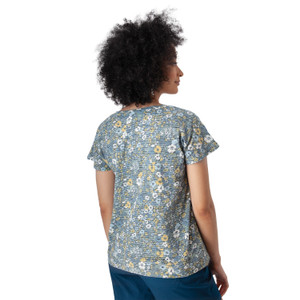 Meadows Floral Burnout T-Shirt Gibralter Sea Blue back