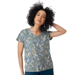 Meadows Floral Burnout T-Shirt Gibralter Sea Blue alt 1