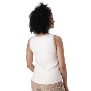 Solana Crochet Trim Tank White back