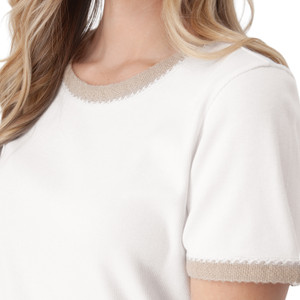 Solana Crochet Trim T-Shirt White front detail
