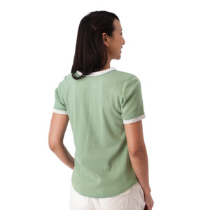 Solana Crochet Trim T-Shirt Granite Green back