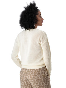 Summer Breeze Open Knit Sweater Egret White back