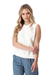 Summertime Mesh-Knit Tank White alt 1