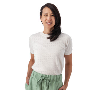 Lottie Pointelle Sweater Top White