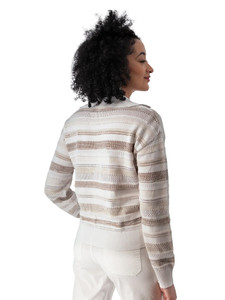 Bindi Beach Johnny Collar Sweater Natural Stripe back