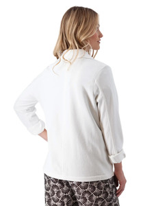 Delta Blazer Style Knit Jacket White back