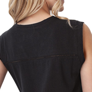 Simone Split Neck Dress Black back detail