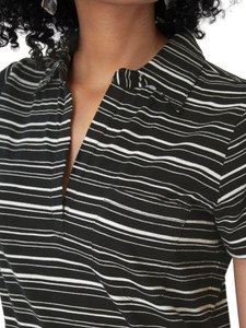Endless Summer Striped Midi Dress Black front detail