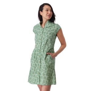 Abloom Stand Collar Shirtdress Green
