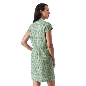 Abloom Stand Collar Shirtdress Green back