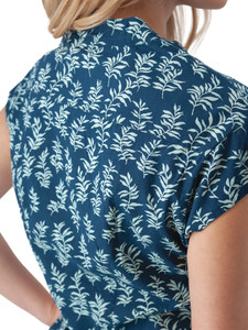 Abloom Stand Collar Shirtdress Gibraltar Sea Blue shoulder detail