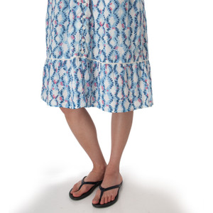 Celebration Button Front Midi Dress Gibraltar Sea Blue bottom detail