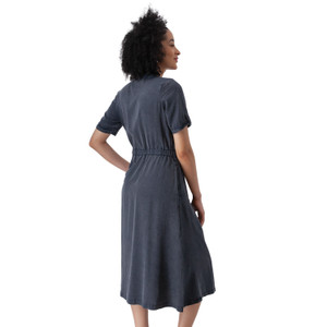 Tulsi Utility Midi Shirtdress Indigo Blue back