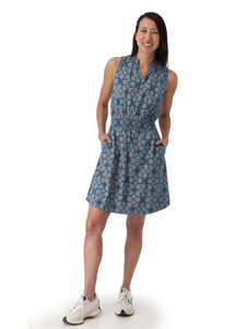 Cottage Smocked Waist Dress Gibraltar Sea Blue