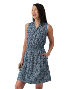 Cottage Smocked Waist Dress Gibraltar Sea Blue alt 1