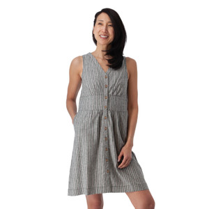 Breezey Fit & Flare Striped Dress Black