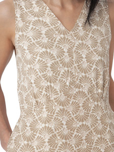 Sorrento Printed Midi V-Neck Dress Sand front detail
