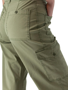 Arden Mid-Rise Wide Leg Utility Pant Olivine Green back detail