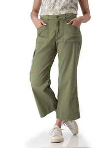 Arden Mid-Rise Wide Leg Utility Pant Olivine Green alt 1