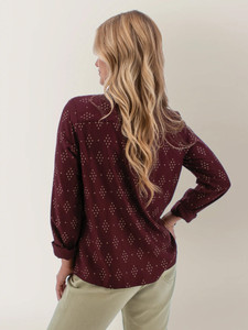 Cleo Smocked Print Blouse Studio back