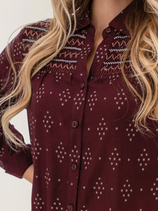 Cleo Smocked Print Blouse Studio alt2