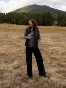 Woman wearing Twillford Utility Wide Leg Organic Cotton Pant studio