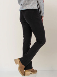 Back view of the Ponte 5-Pocket Jean Style Stretch Pant studio in meteorite black.
