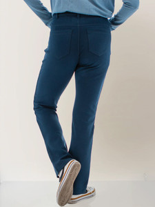 Back view of the Ponte 5-Pocket Jean Style Stretch Pant studio in spellbound blue.