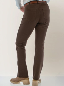 Back view of the Ponte 5-Pocket Jean Style Stretch Pant studio in demitasse brown.