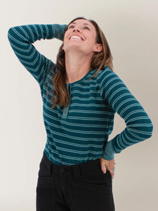 Nichole Thermal Striped Henley studio