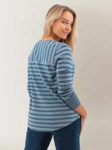Nichole Thermal Striped Henley studio alt1