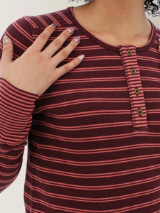 Nichole Thermal Striped Henley studio alt2