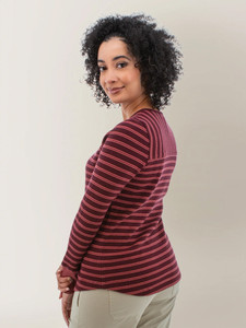 Nichole Thermal Striped Henley studio alt1