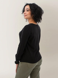 Glacienne Smocked Cuff Bishop Sleeve Top Studio alt1