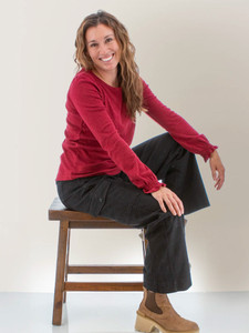 Glacienne Smocked Cuff Bishop Sleeve Top Studio alt1
