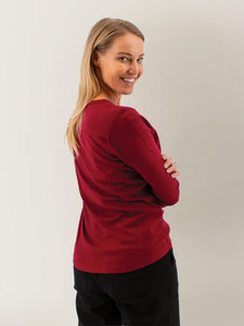 Minna 3/4 Sleeve Notch Neck Tee studio alt1