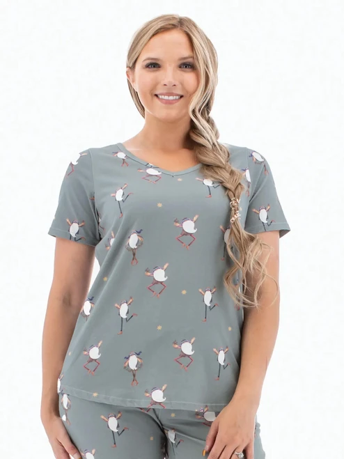 Dancing Gnome Short Sleeve Pajama Top studio