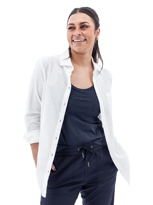 Colmar Seersucker Boyfriend Shirt studio