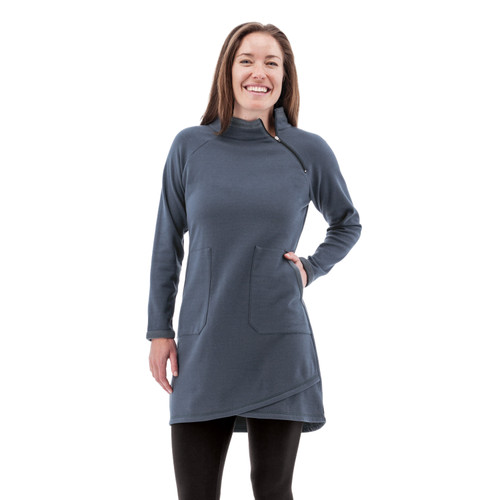 Weekend Mock Neck Fleece Dress studio