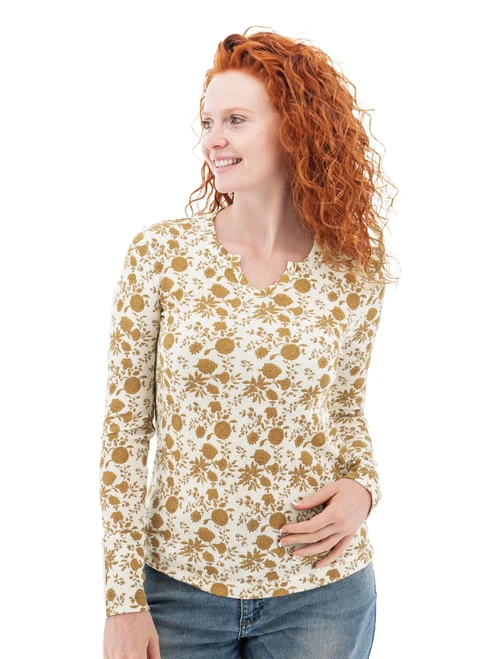 Tia Waffle Knit Floral Top studio