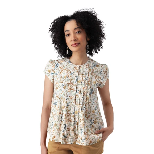 Pippin Pintuck Top Jadeite Green all over print