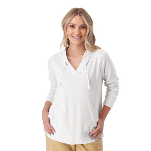Mari Pull-On Hoodie White