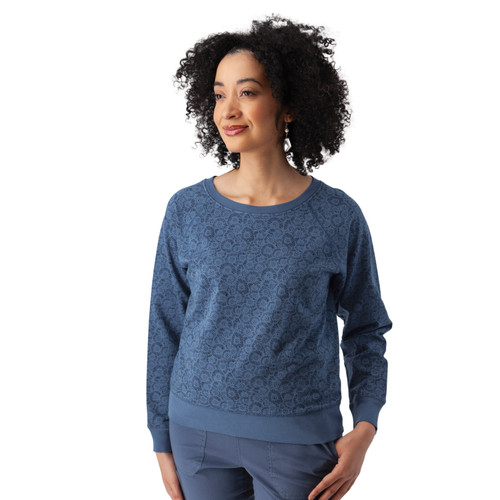 Inola Raglan Sleeve Printed Sweatshirt Indigo Blue