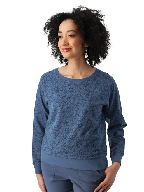 Inola Raglan Sleeve Printed Sweatshirt Indigo Blue