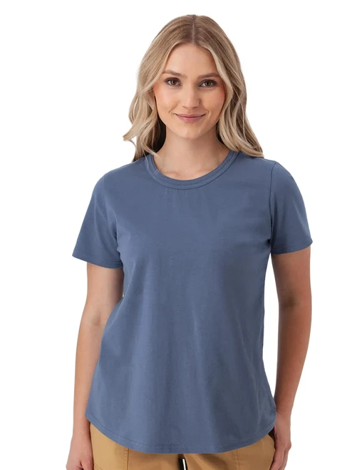 Basis Solid Organic Cotton T-Shirt Vintage Indigo Blue