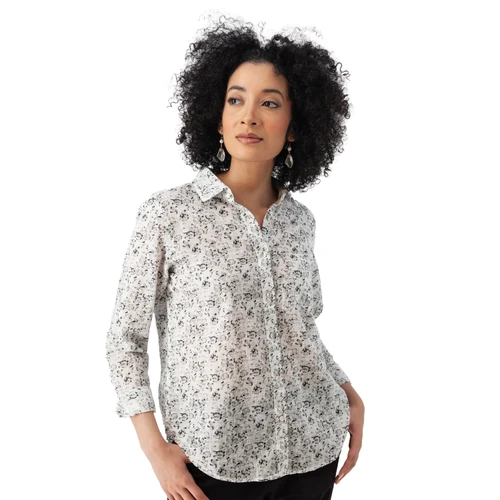 Splendor Floral Long Sleeve Top Black