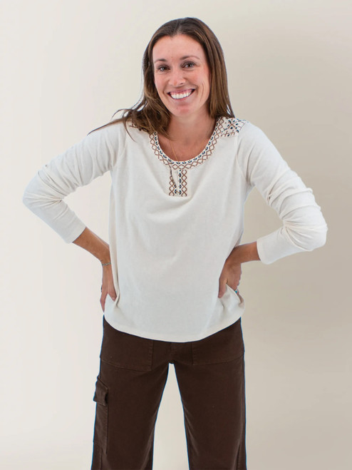 Bronte Embroidered Long Sleeve Top studio