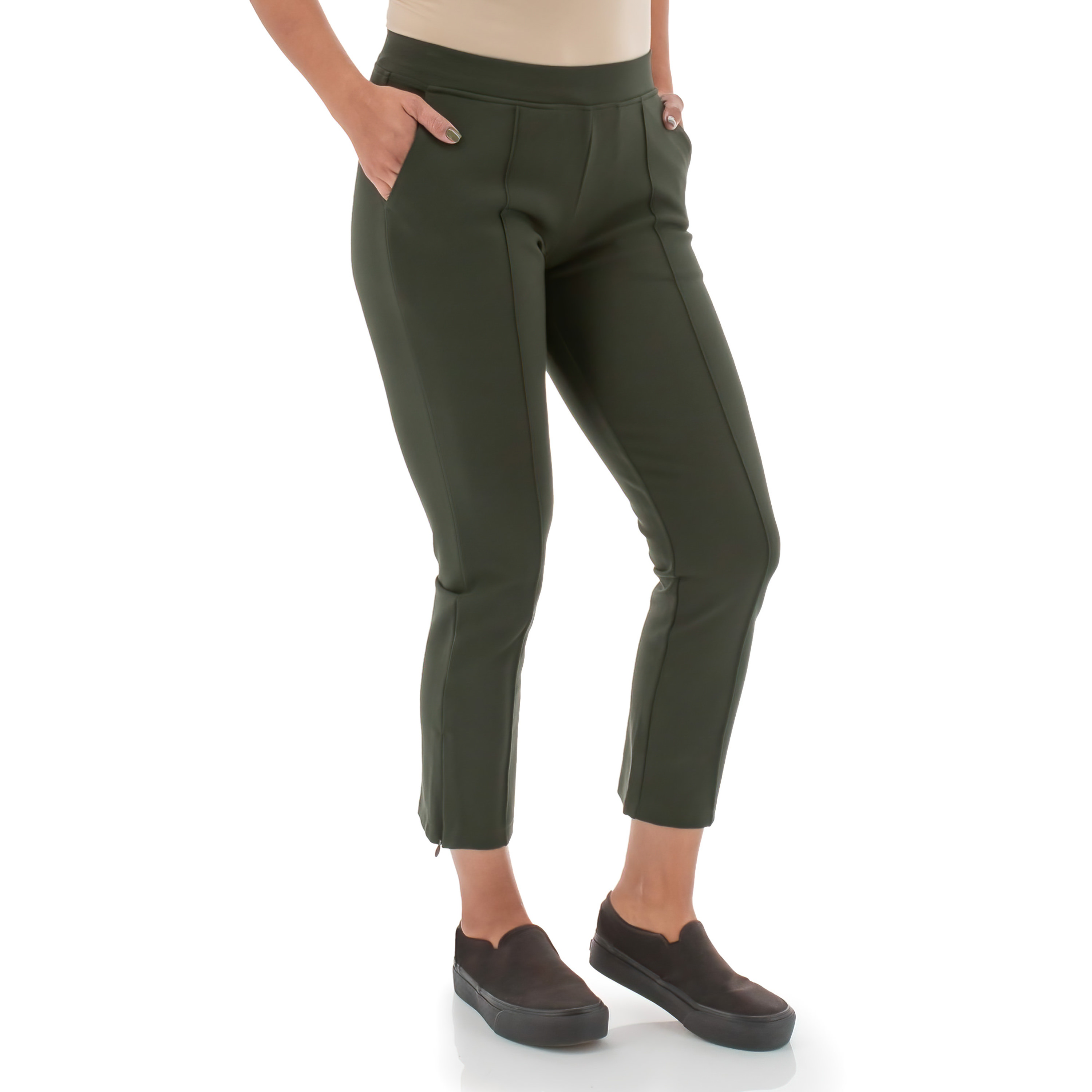 Della Wide Leg Capri Pants-Bamboo-Black-Sustainable Womens Eco