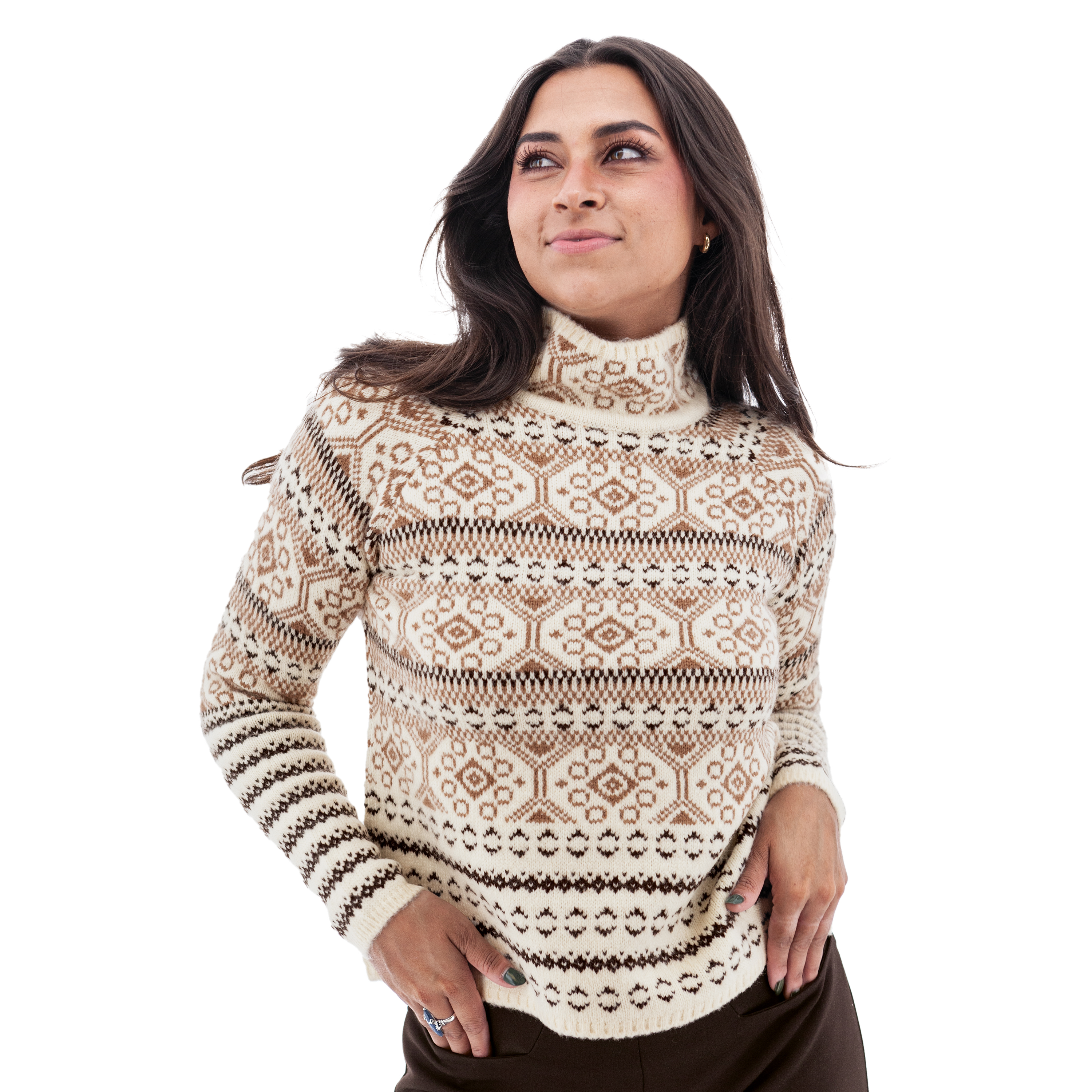 MM6◇Fair Isle Roll Neck とち Jumper セーター(厚手)/L